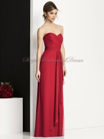 valentine Floor-length Sleeveless Chiffon Strapless/Sweetheart Natural red Ruched Column/Sheath Zipper Bridesmaid Dress