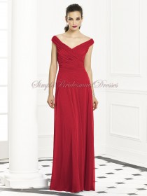 Zipper Floor-length Sleeveless A-line Ruched valentine Natural Chiffon Red Straps/V-neck Bridesmaid Dress