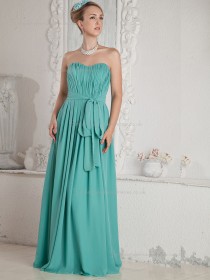 Jade Sweetheart A-line Floor-length Empire Chiffon Bridesmaid Dress