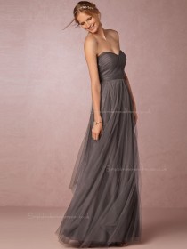 Hot Style A-line Tulle Gray Sleeveless Bridesmaid Dresses