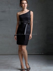 Cheap Amazing Mini Lace Black Sash Bridesmaid Dresses