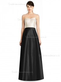 Fitted Discount Sweetheart A-line Satin floor-length Bridesmaid Dress
