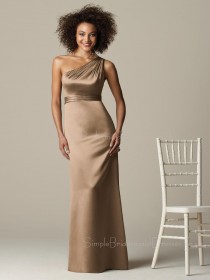 Sleeveless Ruffles Sheath One-Shoulder Zipper Bridesmaid Dress