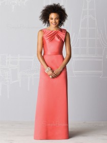 Natural Sleeveless Elastic-Satin Zipper Bateau Bridesmaid Dress