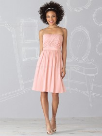 Strapless A-line Sleeveless Draped/Ruffles Zipper Bridesmaid Dress