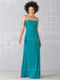 Floor-length Zipper Empire Chiffon Strapless Bridesmaid Dress