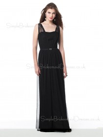 Floor-length Straps Black Zipper Sheath Bridesmaid Dress