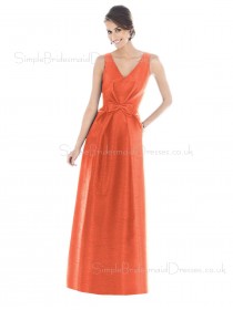 A-line Floor-length Zipper Taffeta Natural Bridesmaid Dress