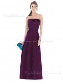 Natural Sleeveless Strapless Grape Backless Bridesmaid Dress