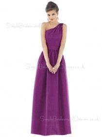 Satin Ruffles Floor-length A-line Zipper Bridesmaid Dress