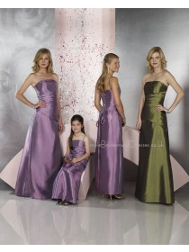 Floor-length Sleeveless A-line Satin Lilac Bridesmaid Dress
