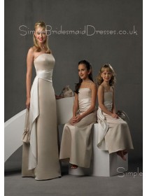 Strapless Zipper Sheath Sleeveless Floor-length Bridesmaid Dress