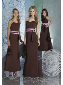 Natural Chocolate Zipper Sleeveless Floor-length Bridesmaid Dress