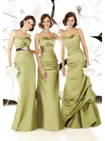 Sleeveless Zipper Sweetheart Floor-length Satin Bridesmaid Dress