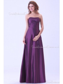 Grape A-line Sweetheart Sleeveless Natural Ruffles Taffeta Floor-length Zipper Bridesmaid Dress
