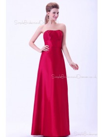 Ruffles/Sash Natural Sweetheart A-line Zipper Burgundy Floor-length Sleeveless Taffeta Bridesmaid Dress