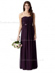 Debut beautiful Dark purple ruched maxi Bridesmaid Dress 