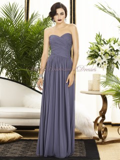 stormy Draped Floor-length Dropped Sleeveless Strapless/Sweetheart Zipper A-line Chiffon Grey Bridesmaid Dress