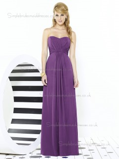 Majestic / Purple A-line Sweetheart Sleeveless Chiffon Draped Floor-length Empire Bridesmaid Dress