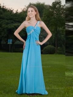 Blue Empire Sweetheart Chiffon Floor-length A-line Bridesmaid Dress