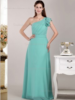 Jade Floor-length One Shoulder Natural Chiffon A-line Bridesmaid Dress