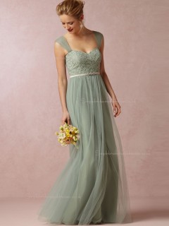 Custom Green Floor-length A-line Bridesmaid Dresses