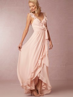 Artistic and Elegant A-line Chiffon Pearl Pink Bridesmaid Dresses