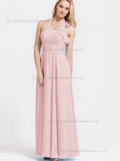UK Best Pink Floor-length Chiffon Bridesmaid Dresses