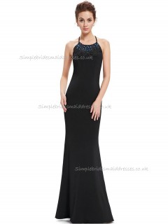 Designer Amazing Black Mermaid Beading Floor-length Bateau Bridesmaid Dress