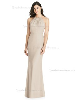 Amazing Scoop Champagne Floor-length Chiffon Mermaid Bridesmaid Dress