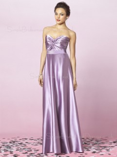 Lavender Empire A-line Elastic-Satin Sleeveless Bridesmaid Dress
