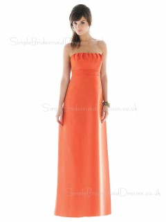 Orange Empire Strapless A-line Sleeveless Bridesmaid Dress