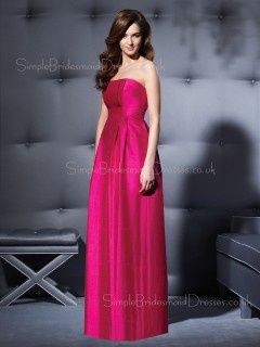 A-line Empire Sleeveless Draped/Ruffles Strapless Bridesmaid Dress