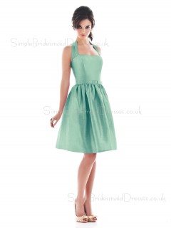 Halter Draped/Ruffles Natural Zipper A-line Bridesmaid Dress