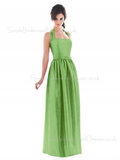 Draped/Ruffles/Sash Green Sleeveless Natural Floor-length Bridesmaid Dress