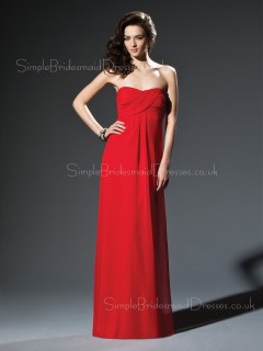 Sleeveless Backless Empire Red Sweetheart Bridesmaid Dress