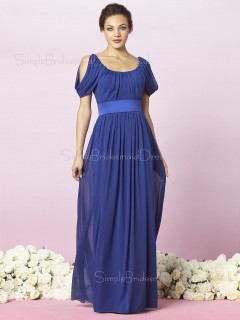 Empire Off-the-shoulder Zipper Sleeveless Floor-length Bridesmaid Dress
