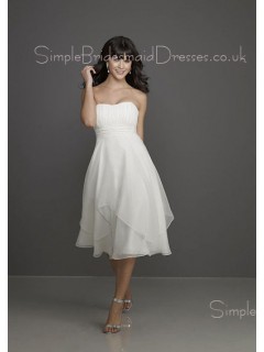 Draped/Ruffles Backless Strapless Empire Ivory Bridesmaid Dress