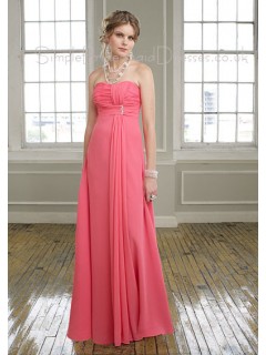 Chiffon Zipper Draped/Ruffles Empire A-line Bridesmaid Dress