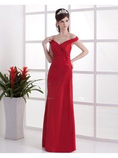 Natural V-neck Ruffles Lace Sleeveless Taffeta Red Sheath Up Floor-length Bridesmaid Dress