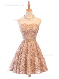 Brown Knee Length Cheap Bridesmaid Dresses