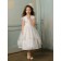 Sleeve Length Satin Scoop Ivory Cap A-line Bowknot / Lace / Tiered Ankle Flower Girl Dress