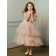 Tea-length Champagne A-line Bowknot / Tiered / Hand Organza Bateau Sleeveless Made Flower Flower Girl Dress