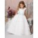 Made Sleeveless Organza Floor-length Flower Hand White A-line Bateau Flower Girl Dress