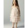 Scoop Champagne Tea-length Tiered Sleeveless Tulle A-line Flower Girl Dress
