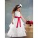 Bowknot / Tiered Scoop Sleeveless A-line Organza Floor-length White Flower Girl Dress