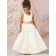 Hand Flower Satin Ivory Ankle Length Sleeveless A-line Sweetheart Flower Girl Dress