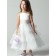 Organza Ankle Tiered / Sash Sleeveless Ivory Bateau Length A-line Flower Girl Dress