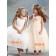 Sleeveless Chiffon Bateau Flower Gown Ball Tea-length Hand Flower Girl Dress