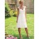 V-neck Sleeveless A-line Empire Knee-length Zipper Ruched/Tiered White Chiffon Bridesmaid Dress